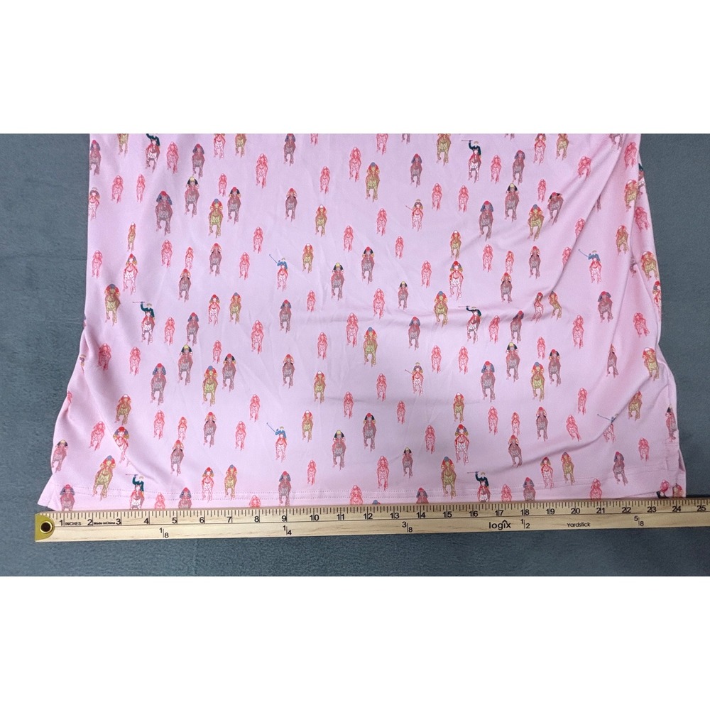 William Murray And They're Off Polo Shirt Pink Horse Racing Golf Men's XL NWT - Picture 7 of 14
